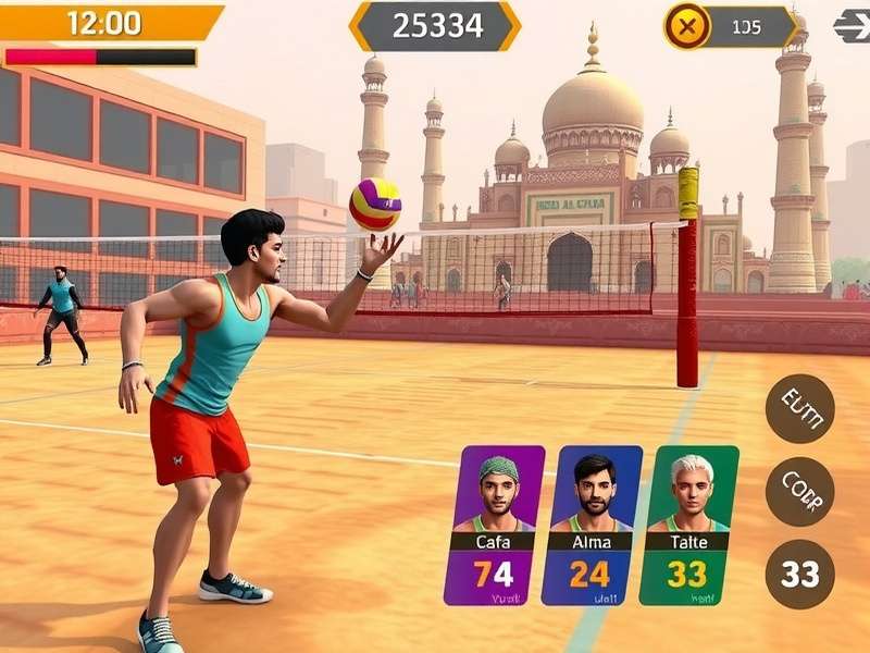 Mahal Volley Strike gameplay screenshot showing volleyball action